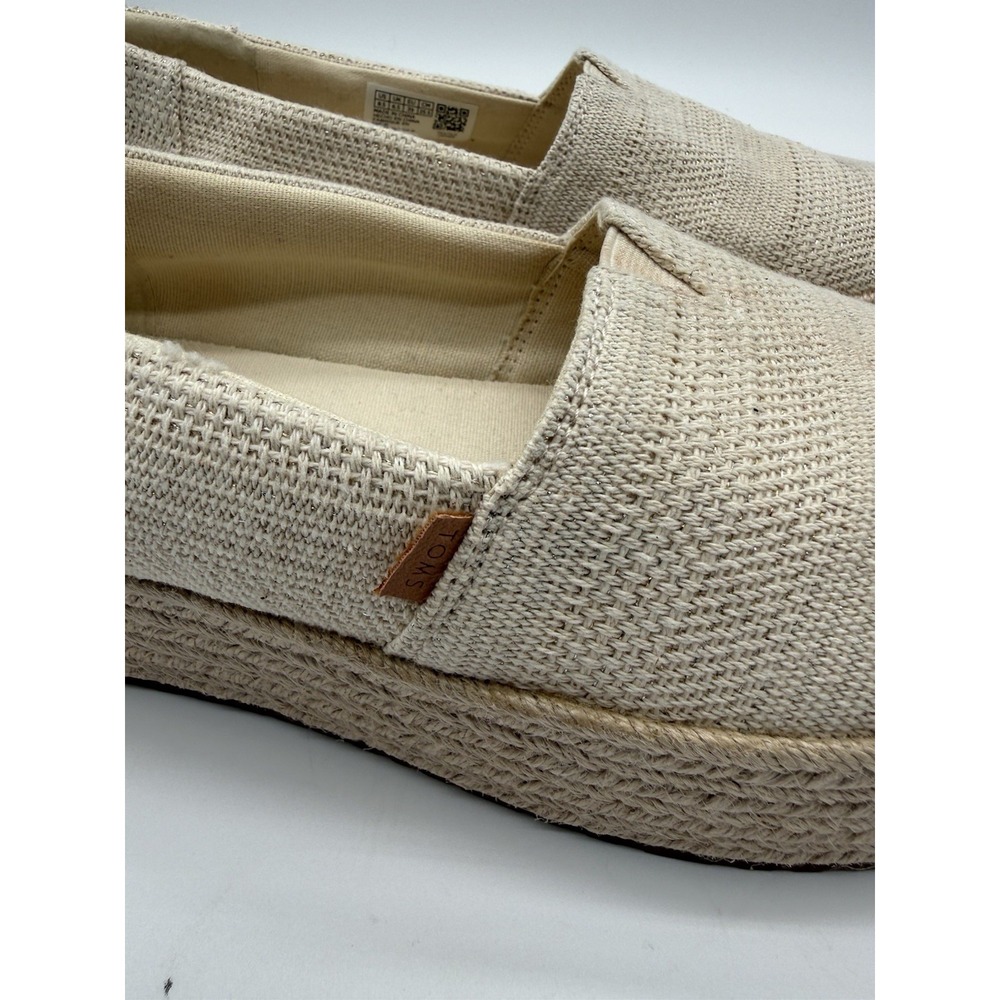 Toms Ladies Woven Canvas Espadrille Wedge Sandals Size 8.5 - Picture 4 of 10